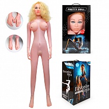 Кукла Анжелика надувная, 3D-лицо, волосы, реалистичное влагалище, вибрация
