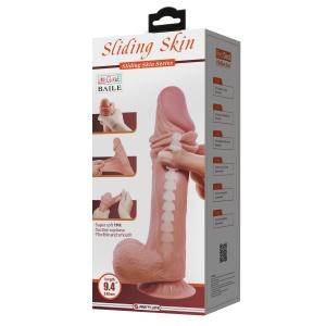 Фаллоимитатор Sliding Skin 9.4', темный