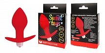 Стимулятор анальный Sweet Toys 80х40 с вибрацией, красный