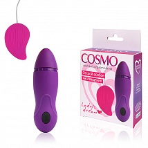 Вибромассажер 25х39 Яйцо Cosmo, фиолетовый/розовый