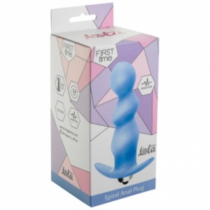 Стимулятор анальный Lola Spiral Anal Plug с вибрацией, голубой