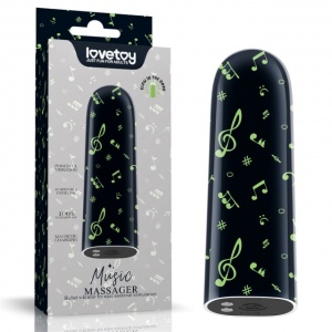 Вибропуля LoveToy Music Massager, перезаряжаемая, светящаяся, черный