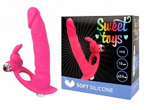 Насадка для двойного проникновения Sweet Toys с вибрацией, розовый