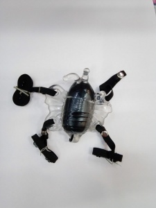Вибромассажер-бабочка на ремешках, с дист. управлением, прозрачный