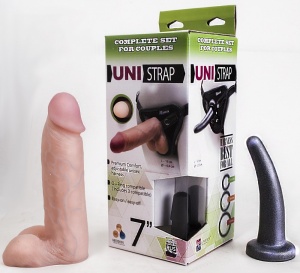 Страпон с трусиками Премиум, 190х44 мм, 2 насадки, киберкожа