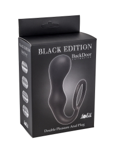 Стимулятор анальный Lola Black Edition Double Pleasure, с кольцом, черный