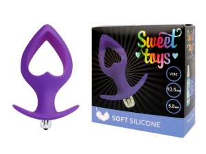 Стимулятор анальный Sweet Toys 105х58 с вибрацией, фиолетовый
