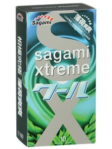 Презервативы Sagami Xtreme Mint, со вкусом мяты, 10 шт. 