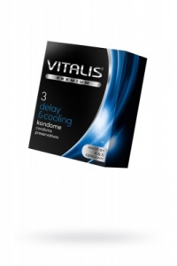Презервативы Vitalis Delay & Cooling, охлаждающие, 3 шт., 1 уп.