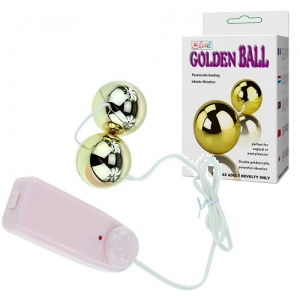 Шарики вагинальные Golden Ball, с вибрацией, золотистый