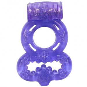 Кольцо эрекционное Lola Treadle двойное с вибрацией, фиолетовый