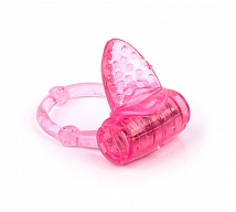 Кольцо эрекционное Flirting Tongue, с вибрацией, розовый