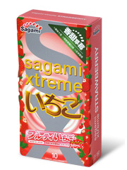 Презервативы Sagami Xtreme Strawberry, со вкусом клубники, 10 шт. 