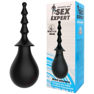 Душ анальный Sex Expert, силикон, черный