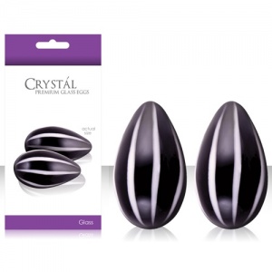 Шарики вагинальные Crystal Kegel Eggs, стекло, черный