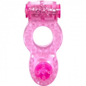 Кольцо эрекционное Lola Ringer с бусиной и вибрацией, розовый
