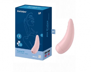 Стимулятор бесконтактный Satisfyer Curvy 2+, управление со смартфона, розовый