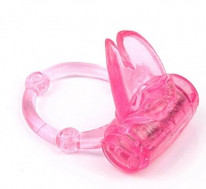 Кольцо эрекционное Flirting Tongue, с вибрацией, розовый